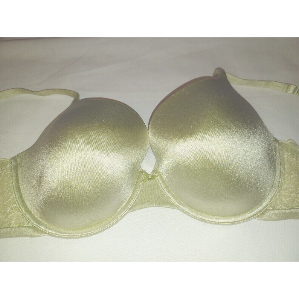Victoria Secret 36DD BRA lined demi sexy lace women's Vintage 2nd skin satin